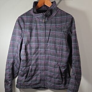 Karbon Women's Plaid Ski Jacket in Gray and Purple